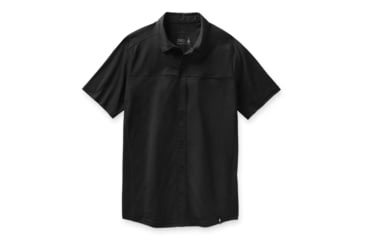 Image of Smartwool Merino Sport 150 Short Sleeve Button Down - Mens, Black, Large, SW016203001L