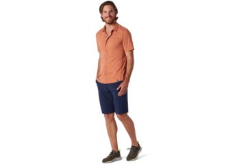 Image of Smartwool Merino Sport 150 Short Sleeve Button Down - Mens, Bombay Brown Heather, Medium, SW016203C92-M