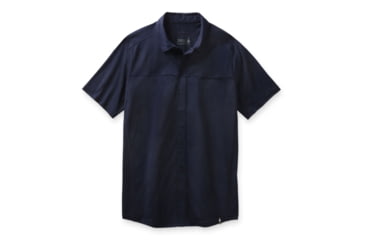 Image of Smartwool Merino Sport 150 Short Sleeve Button Down - Mens, Deep Navy, Extra Large, SW016203092XL