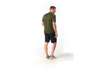 Image of Smartwool Merino Sport 150 Short Sleeve Button Down - Mens, Moss Green Heather, Small, SW016203B45-S