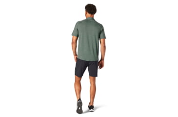 Image of Smartwool Merino Sport 150 Short Sleeve Button Down - Mens, Sage Heather, Small, SW016203F72S