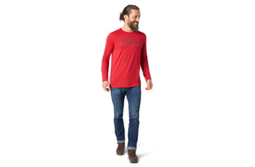 Image of Smartwool Merino Sport 150 Upper Slopes Graphic Tee - Mens, Chili Pepper Heather, Large, SW016290B95-L