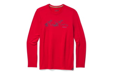 Image of Smartwool Merino Sport 150 Upper Slopes Graphic Tee - Mens, Chili Pepper Heather, Large, SW016290B95-L