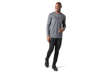 Image of Smartwool Merino Sport 150 Upper Slopes Graphic Tee - Mens, Medium Gray Heather, 2XL, SW016290084-XXL