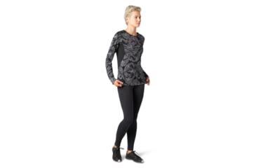 Image of Smartwool Merino Sport 250 Long Sleeve Crew - Womens, Black Geode Pattern, Extra Small, SW019250E45-XS
