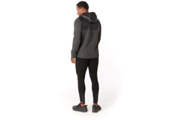 Image of Smartwool Merino Sport Fleece Full Zip Hybrid Hoodie - Mens, Charcoal Heather, Medium, SW019045010-M