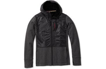 Image of Smartwool Merino Sport Fleece Full Zip Hybrid Hoodie - Mens, Charcoal Heather, Medium, SW019045010-M