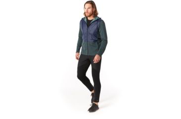 Image of Smartwool Merino Sport Fleece Full Zip Hybrid Hoodie - Mens, Pine Gray Heather, Medium, SW019045B80-M