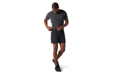 Image of Smartwool Merino Sport Lined 5in Short - Mens, Black, Medium, SW016557001M