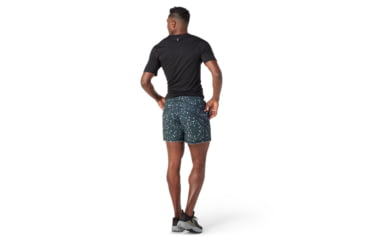Image of Smartwool Merino Sport Lined 5in Short - Mens, Black Composite Print, Small, SW016557J43S
