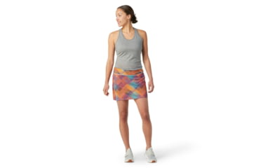 Image of Smartwool Merino Sport Lined Skirt - Womens, Festive Fuchsia Mountain Plaid Print, Large, SW016606J55L