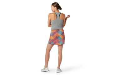 Image of Smartwool Merino Sport Lined Skirt - Womens, Festive Fuchsia Mountain Plaid Print, Large, SW016606J55L