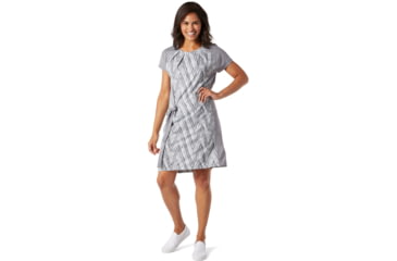 Image of Smartwool Merino Sport Short Sleeve Dress - Womens, Barely Blue Zig Zag Print, Medium, SW016235D81-M