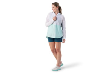 Image of Smartwool Merino Sport Ultra Light Anorak - Womens, Bleached Aqua, Medium, SW016603J21M