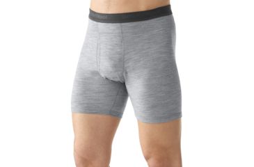 Image of Smartwool Microweight Boxer Brief - Men's-Small-Silver Grey
