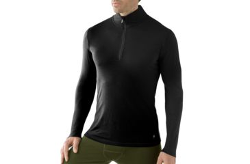 Image of Smartwool Microweight Zip T - Men's-Black-Large