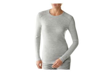 Image of Smartwool Midweight Pattern Crew - Women's-Silver Grey Heather Stripe -Small
