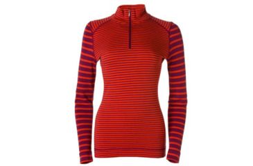 Image of Smartwool Midweight Pattern Zip T - Women's-Claret Stripe-Small