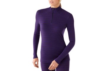 Image of Smartwool Midweight Pattern Zip T - Women's-Imperial Purple-X-Large