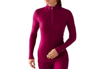 Image of Smartwool Midweight Zip T Long Sleeve - Women's-X-Small-Berry