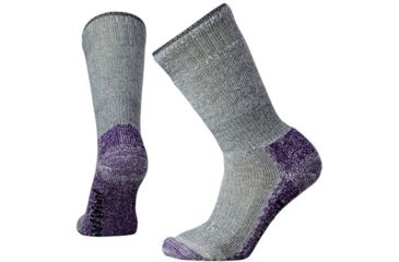 Image of Smartwool Mountaineering Extra Heavy Crew Sock - Women's, Medium Gray/Mountain Purple, Large SW001054394-L