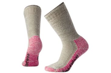 Image of Smartwool Mountaineering Extra Heavy Crew Sock - Women's, Taupe/Bright Pink, Small SW001054643-S