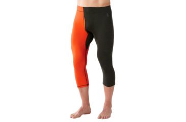 Image of Smartwool NTS 250 CB BB Capris, Olive H/Br Orange, Large, SW0NP661309-L