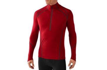 Image of Smartwool NTS Light 195 Zip T - Mens-X-Large-Bright Red