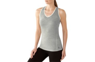 Image of Smartwool NTS Micro 150 Pattern Tank - Womens, Silver Gray Heather, Small, SW0SN406040S