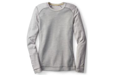 Image of Smartwool NTS Mid 250 Crew - Women's-Light Gray Heather/Natural-X-Small