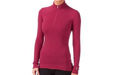 Image of Smartwool NTS Mid 250 Zip T - Women's-Medium-Persian Red Heather