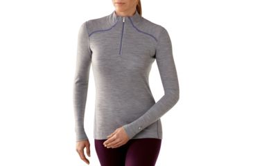 Image of Smartwool NTS Mid 250 Zip T - Women's-Large-Silver Grey Heather