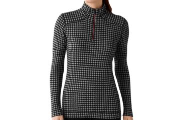 Image of Smartwool NTS Mid 250 Zip T - Women's-Large-Pattern Black/Light Gray Heather