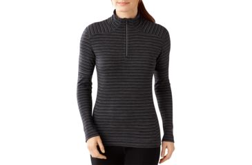 Image of Smartwool NTS Mid 250 Zip T - Womens-Small-Pattern Charcoal Heather
