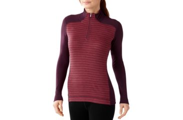 Image of Smartwool NTS Mid 250 Zip T - Womens-Large-Pattern Aubergine Heather