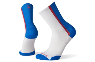 Image of Smartwool PhD Cycle Ultra Light Pattern Crew Socks - Mens, White, Medium, SW001420122-M
