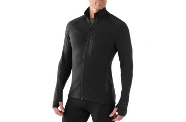 Image of Smartwool PhD HyFi Full Zip Top - Men's-Black-Medium