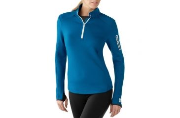 Image of Smartwool PhD HyFi Half Zip Top - Women's-Arctic Blue-Small