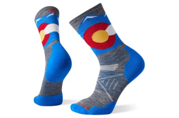 Image of Smartwool PhD Outdoor Light Elite Colorado Crew Socks, Medium Gray, Extra Large, SW001458052-XL