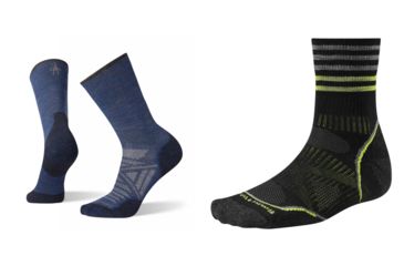 Image of Smartwool PhD Outdoor Light Mid Crew Socks, Alpine Blue, Black