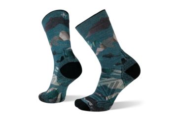 Image of Smartwool PhD Outdoor Light Mountain Camo Print Crew Socks - Mens, Frosty Green, Extra Large, SW001260B72-XL