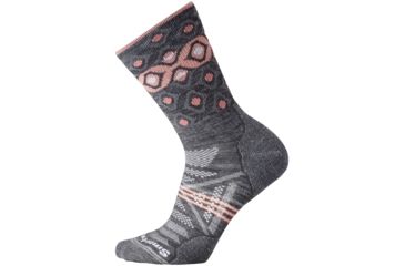 Image of Smartwool PhD Outdoor Light Pattern Crew Sock - Women's-Medium Gray-Large