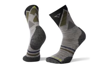 Image of Smartwool PhD Outdoor Light Pattern Crew Socks, Light Gray, Medium, SW001149039-M