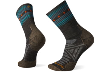 Image of Smartwool PhD Outdoor Light Pattern Crew Socks - Mens, Charcoal, Large, SW001538003-CC-Large