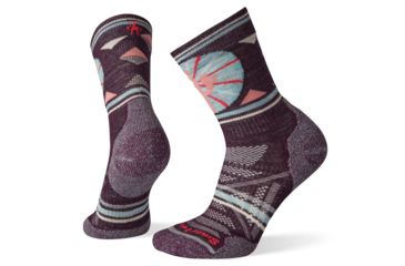Image of Smartwool PhD Outdoor Light Pattern Crew Socks - Womens, Bordeaux, Large, SW001230590-L