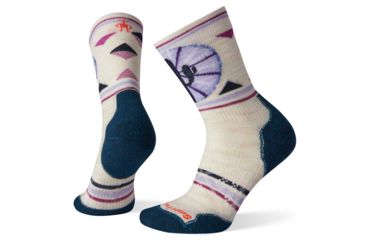 Image of Smartwool PhD Outdoor Light Pattern Crew Socks - Womens, Moonbeam, Small, SW001230A81-S