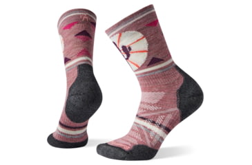 Image of Smartwool PhD Outdoor Light Pattern Crew Socks - Womens, Nostalgia Rose, Medium, SW001230A32-M