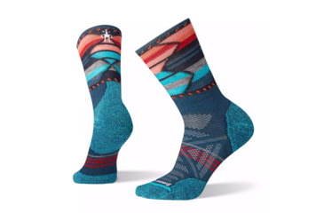 Image of Smartwool PhD Outdoor Light Pattern Mid Crew Socks - Womens, Deep Marlin, Medium, SW001144C51-M