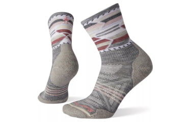 Image of Smartwool PhD Outdoor Light Pattern Mid Crew Socks - Womens, Light Gray, Large, SW001144039-L