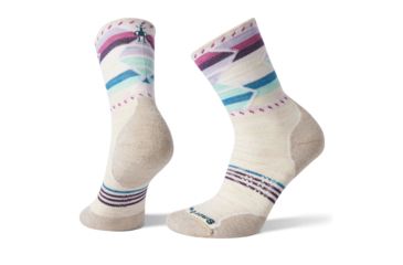 Image of Smartwool PhD Outdoor Light Pattern Mid Crew - Womens, Moonbeam, Large, SW001144A81-L